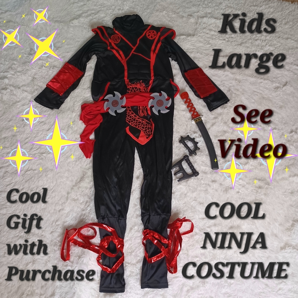 COOL NINJA HALLOWEEN COSTUME BOYS GIRLS Large